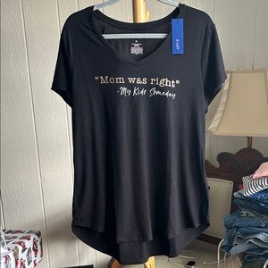 Apt. 9 Black Graphic Tee - "Mom was right"